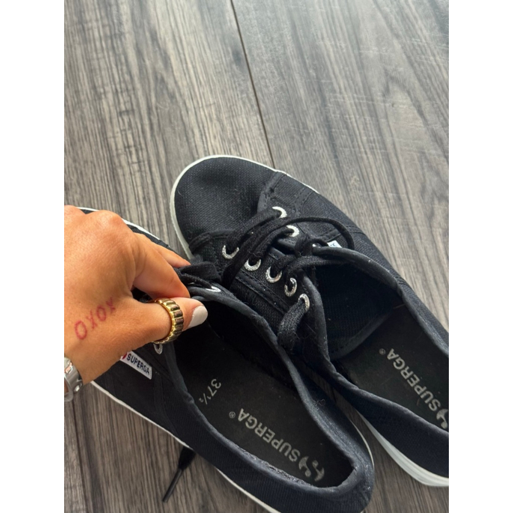 SUPERGA Black Canvas Platform Fashion Sneakers Womens Size 7, Mens Size 5.5 - Picture 12 of 13